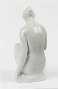 ROYAL DUX Czechoslovakian white porcelain statue of a female nude, blue factory mark to base "Royal Dux, Made in&nbsp;Czechoslovakia", 26cm high - 2