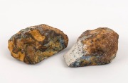 Two fine Queensland boulder opal polished specimens in matrix, the larger approximately 7cm wide - 2