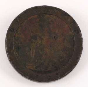 PROCLAMATION 1797 "CARTWHEEL" Two Pence. One of the first coins used as currency in the colony of New South Wales