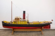 A scratch built model steamboat, mid 20th century, 144cm long