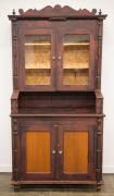 SCHMIDT FAMILY Colonial bookcase, kauri and red pine with original red ochre pigment finish, Robertstown, South Australian, circa 1865, 213cm high, 109cm wide, 47cm deep