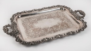 An Old Sheffield Plate serving tray, ​​​​​​​71cm across the handles