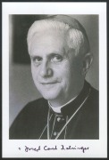 Pope Benedict XVI (1927 - 2022), signed photo as Joseph Cardinal Ratzinger, circa 2000. ​​​​​​​Pope Benedict XVI (born Joseph Aloisius Ratzinger) was the head of the Catholic Church and sovereign of the Vatican City State from 19 April 2005 until his resi