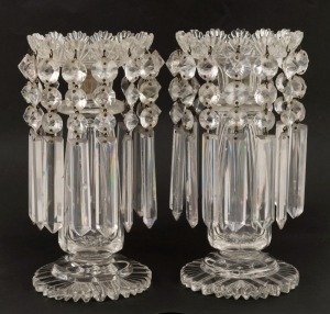 BACCARAT antique French crystal lustres, 19th century, 23.5cm high