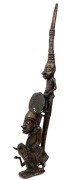 A tribal figural totem, cast bronze, Nigerian origin,&nbsp; 97cm high&nbsp;