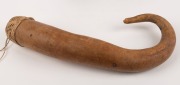 An African carved stone slave figure (17cm high), an Indian stone ornament (14cm high), together with a Papua New Guinea penis gourd (32cm high) - 4