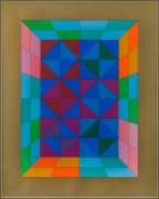 VICTOR VASARELY&nbsp;(1906 - 1997), Kapolna, 1974, screenprint in colours, signed in pencil lower right, 40 x 30cm; framed 68.5 x 58cm.