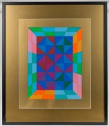 VICTOR VASARELY&nbsp;(1906 - 1997), Kapolna, 1974, screenprint in colours, signed in pencil lower right, 40 x 30cm; framed 68.5 x 58cm. - 2