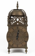 LANTERN CLOCK reproduction electric example in brass case, 20th century, 37cm high