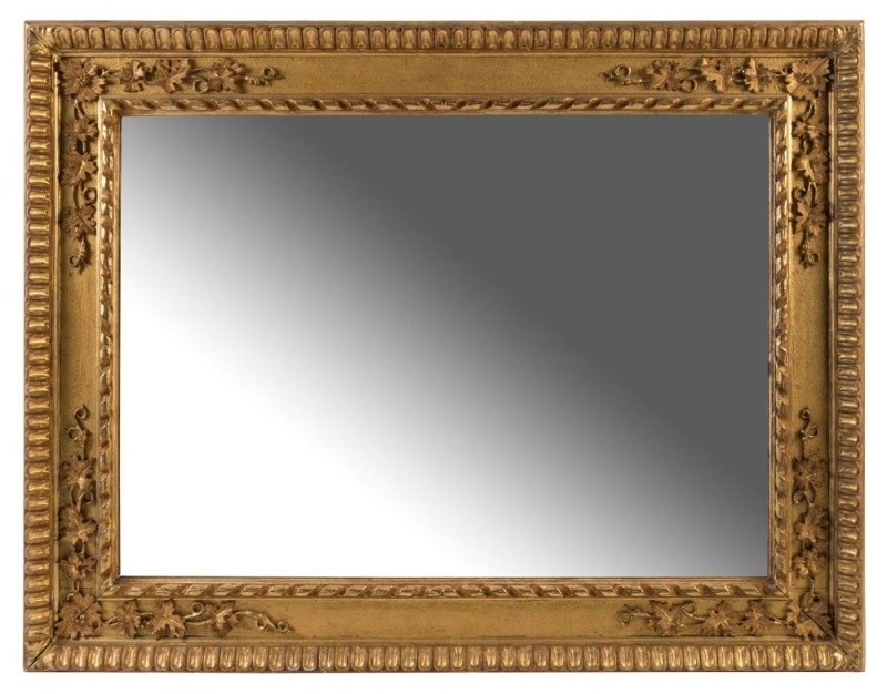 An antique gilt framed mirror, 19th century, 106 x 136cm