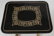 A Regency revival worktable, black lacquer with pen work decoration and gilt highlights, early 20th century, 74cm x 46cm x 35cm&nbsp; - 2