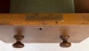 An antique English twin pedestal mahogany desk with red leather insert top, 19th century,  71cm x 123cm x 63cm - 2