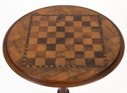 An antique English walnut games table, circa 1875, ​​​​​​​72cm high, 51cm diameter - 2