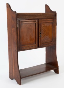 An antique English walnut Aesthetic Movement free standing book stand cabinet, 19th century, 76cm high, 43cm wide, 19cm deep