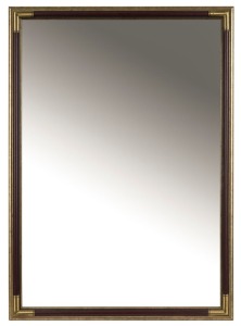 Framed mirror with gilt highlights, 20th century,  ​​​​​​​93cm x 66cm 