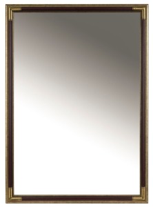 Framed mirror with gilt highlights, 20th century, 93cm x 66cm
