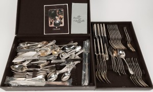 CHRISTOFLE French silver plated cutlery set in canteen with accompanying documentation