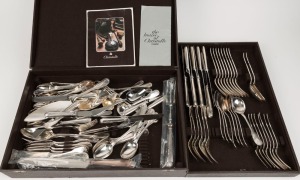 CHRISTOFLE French silver plated cutlery set in canteen with accompanying documentation