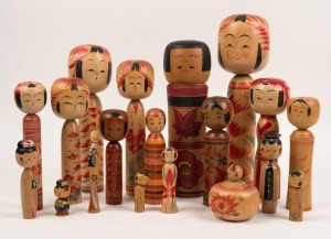 KOKESHI DOLL collection, 20th century,  the largest 34cm high 