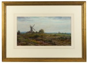 FRED MILLER (British), The Old Mill, watercolour, signed lower left "Fred Miller", original label and title verso, 28 x 50cm, 57 x 81cm overall - 2