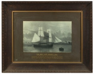 H. M. BRIGG LADY NELSON 1801 antique framed print in original oak frame with gilt slip and mount plus embossed gilt caption. Most likely a 100 year anniversary edition, circa 1901. 67 x 84cm overall