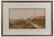 JULES PIERRE (JAN) DE LEENER&nbsp;(1873-1944), Jerusalem, The Tower of David From the Bethlehem Road, watercolour, signed lower right "J. De Leener", ​​​​​​​26 x 47cm, 46 x 67cm overall - 2