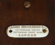 An antique English burr walnut oval wine table, bearing plaque "JAMES SHOOLBRED & Co. London", circa 1875, ​​​​​​​70cm high, 62cm wide, 44cm deep - 2