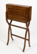 "The Dorethy" antique English mahogany folding campaign lady's companion desk/dressing table, 19th century, ​​​​​​​85cm high, 56cm wide, 58cm deep - 2