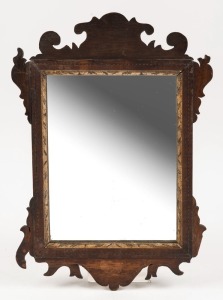 A Georgian style wall mirror in the Chippendale style, 19th century, 42 x 30cm overall