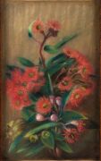 ARTIST UNKNOWN (Australian), (gum blossoms), pastel, in fine blackwood frame with fiddleback blackwood mount, 40 x 24cm, 70 x 55cm overall - 2