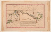 Emanuel BOWEN (1694-1767), A Map of the Discoveries Made by Captn. Willm. Dampier in the Roebuck in 1699, copper engraving, hand-coloured, published by John Harris, 1744, image size 20x32cm. - 2