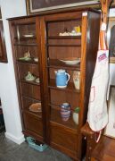 An antique Colonial Australian cedar two door bookcase on turned legs, Tasmanian origin, 19th century, ​​​​​​​174cm high, 101cm wide, 33cm deep - 2