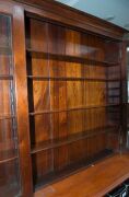 A rare Australian cedar two door wall cabinet with glazed doors and four adjustable shelves, full cedar construction, New South Wales origin, mid 19th century, 96cm high, 173cm wide, 19cm deep - 5