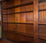 A rare Australian cedar two door wall cabinet with glazed doors and four adjustable shelves, full cedar construction, New South Wales origin, mid 19th century, 96cm high, 173cm wide, 19cm deep - 8