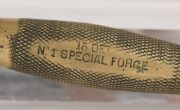 Fairbairn–Sykes Commando knife, stamped "15 DET, No,1 SPECIAL FORCES" with broad arrow stamp, in original period leather scabbard, 29cm long - 3