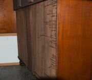 A Colonial Australian cedar chiffonier, full cedar construction with Thomas Hope scroll back and full turned columns, New South Wales origin, circa 1840, 143cm high, 119cm wide, 53cm deep - 4