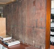 A rare Australian cedar two door wall cabinet with glazed doors and four adjustable shelves, full cedar construction, New South Wales origin, mid 19th century, 96cm high, 173cm wide, 19cm deep - 11