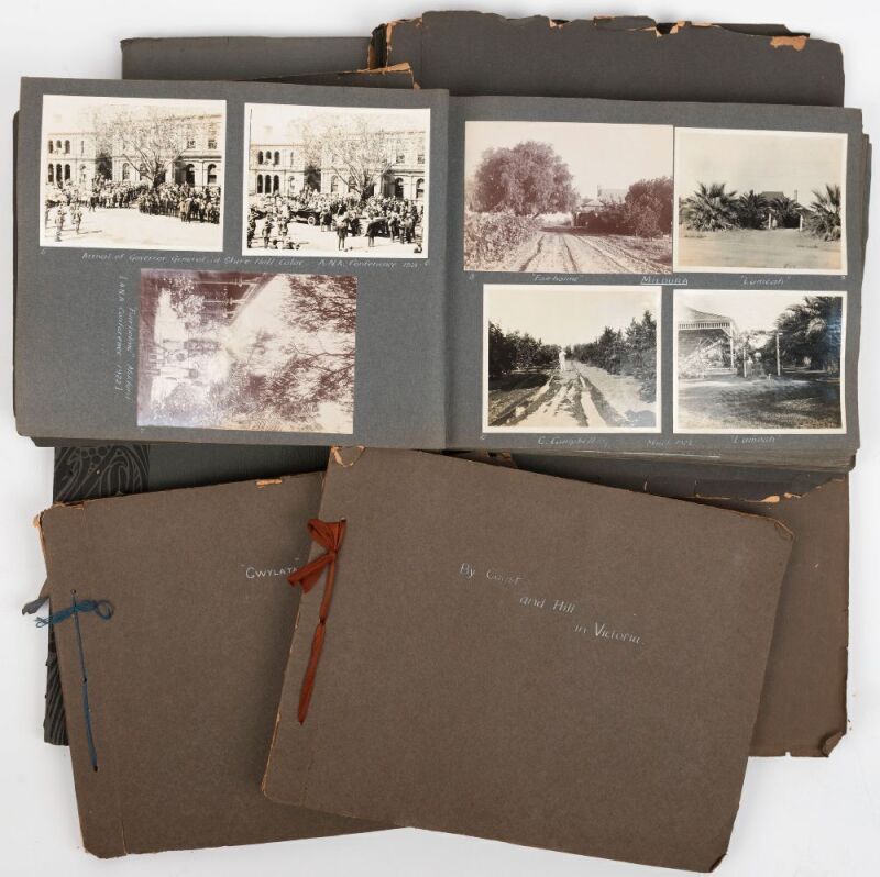 A large collection of photographs in seven, well annotated albums (associated with Lots #921 and #922) with pictures by or for Eric Croll. A short summary of the contents, including the titles, where present: "Gwylata" - 1904 - 1927: The home at Elphin Gr