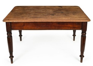 An attractive Australian cedar table with tapering hexagonal form legs, Tasmanian origin, circa 1845, 75cm high, 133cm wide, 105cm deep