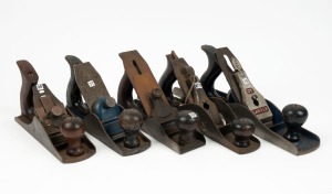 A collection of hand planes including, Carter C.10 model, Carter C.5 made in Australia, Stanley gauge No.4, Stanley Liberty Bell No.4, and Stanley No.10 rebate, (5 items), the largest 36cm long.
