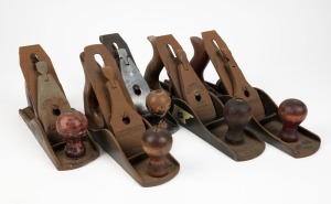 A selection of hand planes including Shelton No.4 and No.5, Falcon Pope No.4 and Pacific M.E.M. No.5. (5 items), the largest 36cm long.