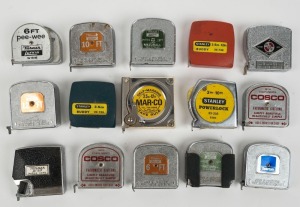 An assortment of pocket tape measures, various makes and manufacturers including Turner/Lufkin, Stanley, Spartan and MAR.Co, (16 items), 
