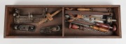 TOOL TRUNK AND TOOLS. A fine collection of antique and vintage hand tools and assorted planes housed in a carpenter's trunk, 19th/20th century - 3