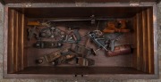 TOOL TRUNK AND TOOLS. A fine collection of antique and vintage hand tools and assorted planes housed in a carpenter's trunk, 19th/20th century - 5