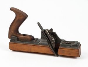 A very rare Kimberley patented beading plane with ⅝" blade and 1⅞" base, marked to base "Highest Awards Three Gold Medals", 26cm long.