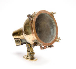 SHIPS LIGHTS: Brass & copper with original mounts, 20th century. Length 38cm&nbsp;