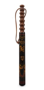 POLICE TRUNCHEON antique English example with remains of Royal coat of arms, painted "CITY OF BATH, 1872", ​​​​​​​43cm long