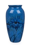 MOORCROFT&nbsp;"Cornflower" pattern English pottery vase on blue ground, impressed "Moorcroft, Made In England", 26cm high