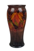 MOORCROFT&nbsp;"Leaf and Blackberry" pattern flamb&eacute; English pottery vase, impressed signature mark "Moorcroft, Potters To H.M. The Queen, Made In England", ​​​​​​​27cm high