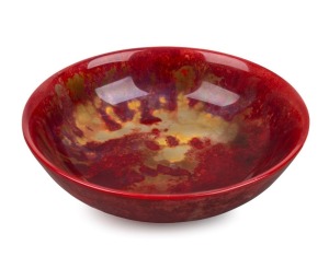 ROYAL DOULTON "Flambe" English porcelain bowl by FRED MOORE, circa 1920s, stamped "Royal Doulton Flambe, Made In England, F.M.", ​​​​​​​4.5cm high, 15.5cm diameter